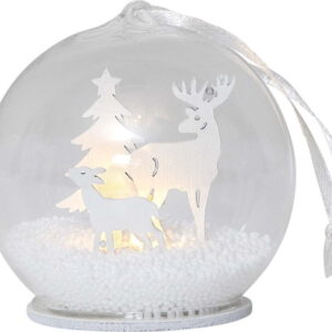 Bílá světelná dekorace s vánočním motivem ø 8 cm Fauna – Star Trading. Nejlepší vtipy na světě na každý den.