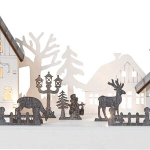 Bílá světelná dekorace s vánočním motivem Fauna – Star Trading. Nejlepší vtipy na světě na každý den.