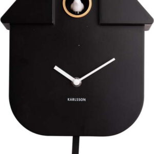 Černé nástěnné kyvadlové hodiny Karlsson Modern Cuckoo