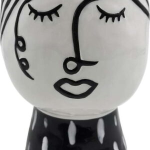 Černo-bílá porcelánová váza Mauro Ferretti Pot Face. Nejlepší vtipy na světě na každý den.