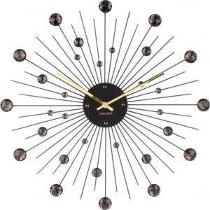 Nástěnné hodiny z krystalů černé barvy Karlsson Sunburst. Nejlepší vtipy na světě na každý den.