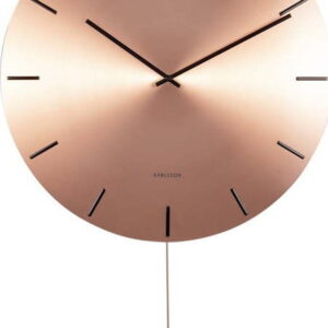 Nástěnné kyvadlové hodiny v měděné barvě Karlsson Impressive