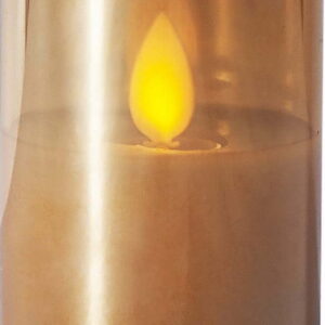 Oranžová LED vosková svíčka ve skle Star Trading M-Twinkle