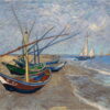 Reprodukce obrazu Vincenta van Gogha - Fishing Boats on the Beach at Les Saintes-Maries-de la Mer