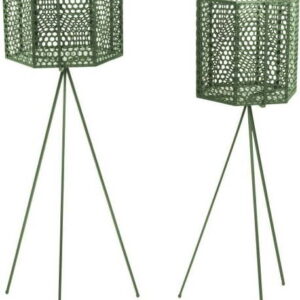 Sada 2 tmavě zelených kovových stojanů na květináče PT LIVING Hexagon. Nejlepší vtipy na světě na každý den.