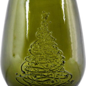 Zelená skleněná váza s vánočním motivem Ego Dekor Arbol de Navidad